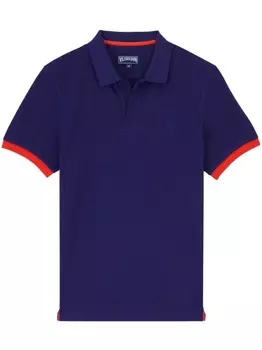 Vilebrequin рубашка поло из органического хлопка с вышитым логотипом, синий
