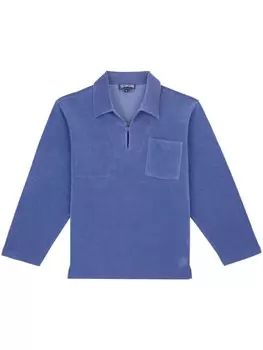 Vilebrequin рубашка поло с вышитым логотипом Terry Vareuse, синий