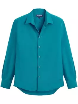 Vilebrequin шерстяная рубашка из коллаборации с The Woolmark Company, синий