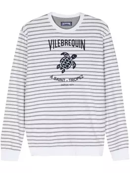 Vilebrequin толстовка в полоску с логотипом, белый
