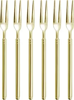 Вилка Shima Himefork, позолоченная, 5 + 1 шт., сделано в Японии Nagao, Gold