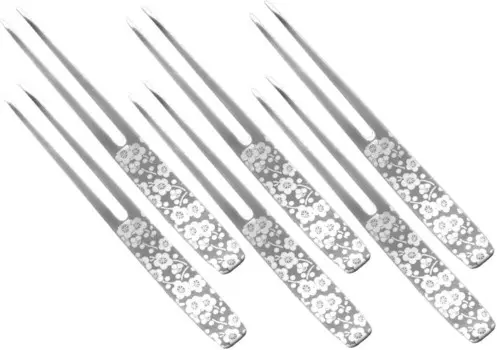 Вилки для когтей для волос Todai, нержавеющая сталь, сливово-сливовый цвет, набор из 6 штук, производство Япония, Sliver