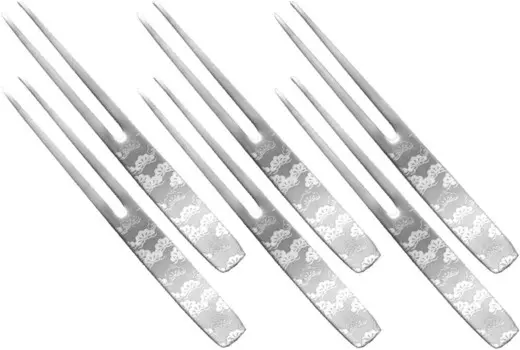Вилки Todai Hair Claw из сосны, нержавеющая сталь, набор из 6 шт., производство Япония, Sliver