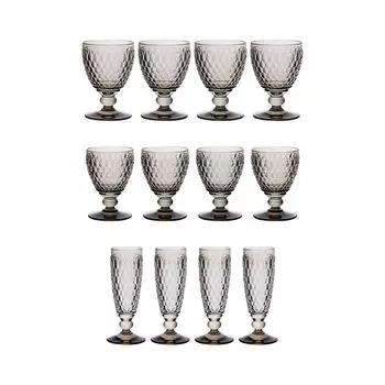 Villeroy & Boch Boston Набор цветных бокалов для вина и шампанского, 12 шт., дымчатый - DS