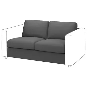 ВИМЛЕ 2 раскладывающийся диван, Халларп серый VIMLE IKEA