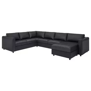 ВИМЛЕ Диван угловой, 5-местный, с диваном/Гранн/Бомстад черный VIMLE IKEA