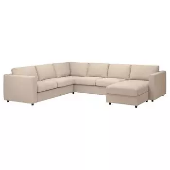 ВИМЛЕ Диван угловой, 5-местный, с диваном/Халларп бежевый VIMLE IKEA