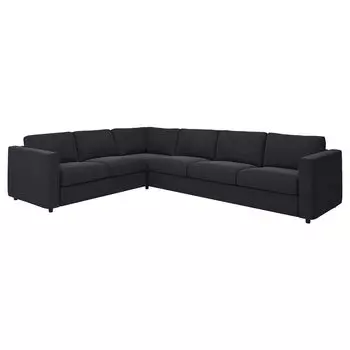 ВИМЛЕ Диван угловой, 5-местный, Саксемара черно-синий VIMLE IKEA