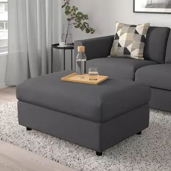 ВИМЛЕ Пуф с местом для хранения, Халларп серый VIMLE IKEA
