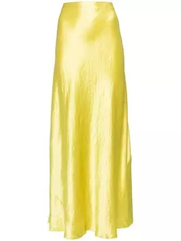 Vince атласная юбка миди А-силуэта, желтый