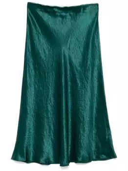 Vince атласная юбка миди, зеленый