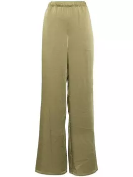 Vince атласные брюки прямого кроя, зеленый