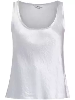Vince атласный топ с U-образным вырезом, серебристый