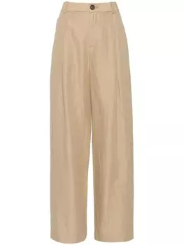 Vince брюки с завышенной талией, нейтральный цвет