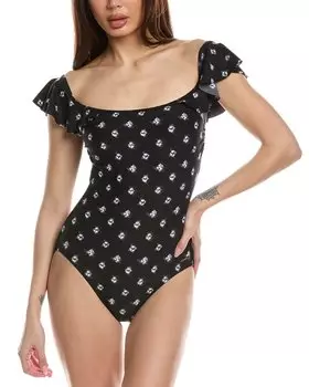 Vince Camuto Слитный купальник с открытыми плечами, черный