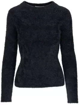 Vince фактурный джемпер с круглым вырезом, черный