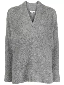 Vince фактурный джемпер с V-образным вырезом, черный