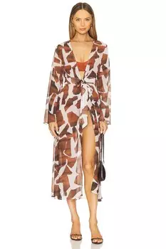 Vince платье "Океаническая головоломка" Milly, brown multi