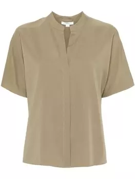 Vince рубашка TENCEL с V-образным вырезом, зеленый