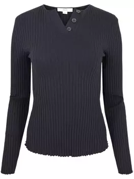 Vince толстовка Henley в рубчик, черный