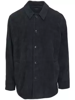 Vince замшевая куртка-рубашка, черный