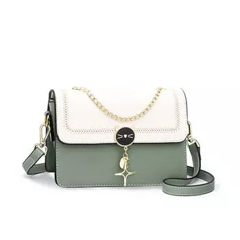 VINEY Сумка через плечо из коровьей кожи, обычная женская, зелено-белая