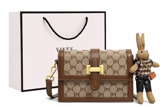 VINEY Сумка через плечо из синтетической кожи, маленькая квадратная сумка, женский кофейный цвет