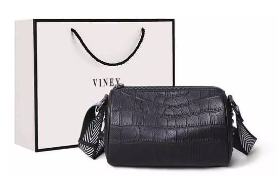 VINEY Сумка-подушка через плечо из коровьей кожи, большого размера, женская, экстремального ночного черного цвета