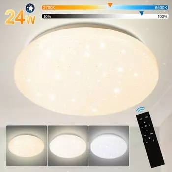 VINGO karpal светодиодный потолочный светильник с регулируемой яркостью 24 Вт, потолочный светильник звездного неба с контролем цветовой температуры с дистанционным управлением, 2160LM, 2700-6500K для, зеленый