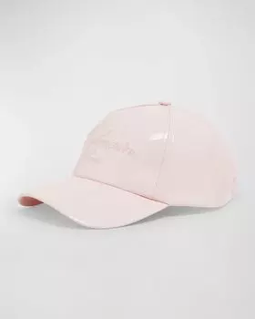 Виниловая бейсболка с фирменным логотипом Balmain, цвет Ofm Rose Pale Rose Pale