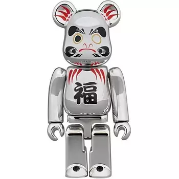 Виниловая фигурка Be@rbrick Daruma “GOUKAKU” Silver Plated, 7 см