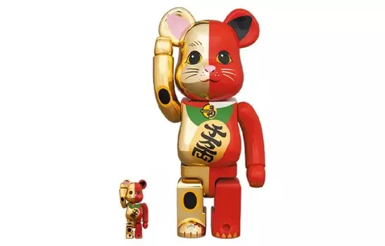 Виниловая фигурка Be@rbrick Maneki Neko, 30 см + 7 см