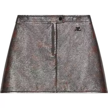 Виниловая мини-юбка Courrges, Havana/Tortoise