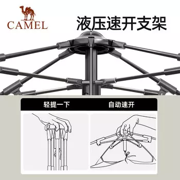 Виниловая палатка Camel для кемпинга, портативный солнцезащитный для пикника, автоматическое быстро открывающееся туристическое снаряжение [Panda Black Warrior]