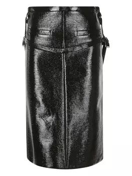 Виниловая юбка миди Courrges, черный