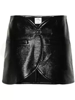 Виниловая юбка мини Ellipse Courrges, черный