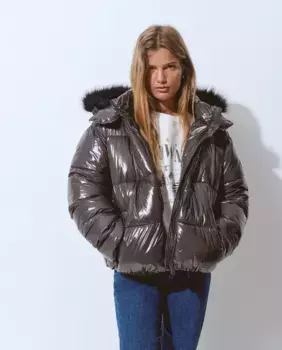 Виниловое стеганое женское пальто Brownie, цвет Topo