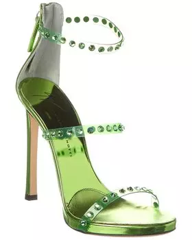 Виниловые сандалии Giuseppe Zanotti Harmony Shine 120, зеленый