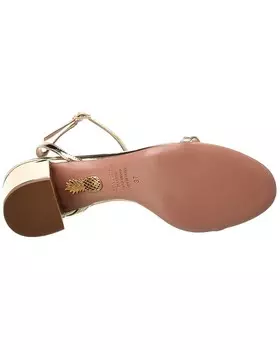 Виниловые туфли Aquazzura Deneuve Bow 50, золото