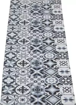 Виниловый ковер Andiamo "Марракеш", прямоугольный, протираемый, нескользящий, плиточный, также доступен в виде дорожки 120х170 см, серый