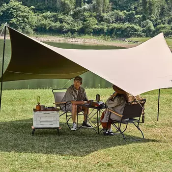 Виниловый навес Pelliot для кемпинга, уличная палатка, навес от солнца, шестиугольный зонтик от солнца, беседка 16102717, черный обсидиан