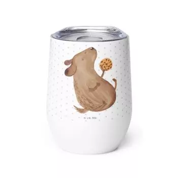 Винная кружка Mr. & Mrs. Panda, печенье для собак — белое — подарок, термокружка, лакомство для собак, любитель животных, винная кружка для путешествий, лакомство, горячие напитки, породы собак, домашние животные, белый