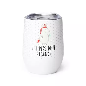 Винная кружка Mr. & Mrs. Panda Unicorn Nurse — белая — подарок, украшение в виде единорога, медсестра, дорожная винная кружка, подарок медсестре, винная кружка в дороге, белый