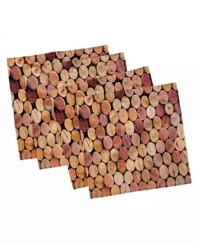 Винный набор из 4 салфеток, 12 x 12 дюймов Ambesonne, желтый