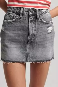 Винтажная черная джинсовая мини-юбка Superdry, черный