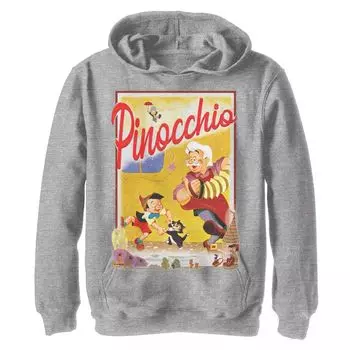 Винтажная флисовая толстовка с изображением Пиноккио Disney для мальчиков 8–20 лет и плакатом из сборника рассказов Disney