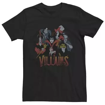 Винтажная футболка Big & Tall Disney Villains Group Shot, черный