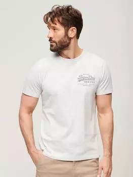 Винтажная футболка heritage на груди с логотипом heritage Superdry, цвет Flake Grey Marl