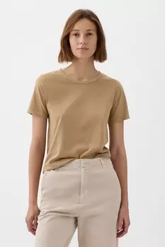 Винтажная футболка из органического хлопка с круглым вырезом Gap, коричневый