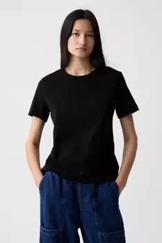Винтажная футболка из органического хлопка с круглым вырезом Gap, черный